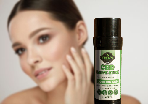 CBD Salve stick being used for acne treatment