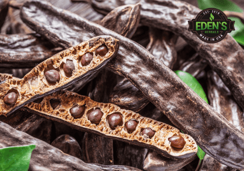 Carob for making decaf CBD hot chocolate