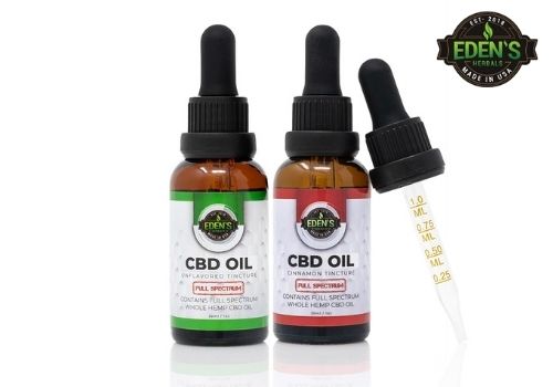 Eden's Herbals CBD Oils in Unflavored and cinnamon
