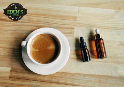 CBD coffee with different types of CBD oil