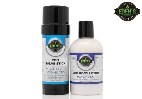 Eden's CBD lotion and salve stick for carpal tunnel