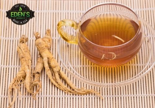 Ginseng root and infused tea for boosting productivity