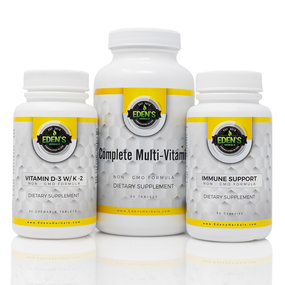 3-PACK SUPPLEMENTS | COMPLETE MULTI-VITAMIN | IMMUNE SUPPPORT | VITAMIN D-3 W/ K-2